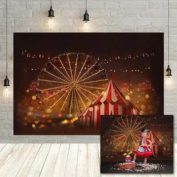

Avezano Circus Photography Background Night Scenery Gold Bokeh Tent Children Birthday Portrait Backdrop Photo Studio Photocall