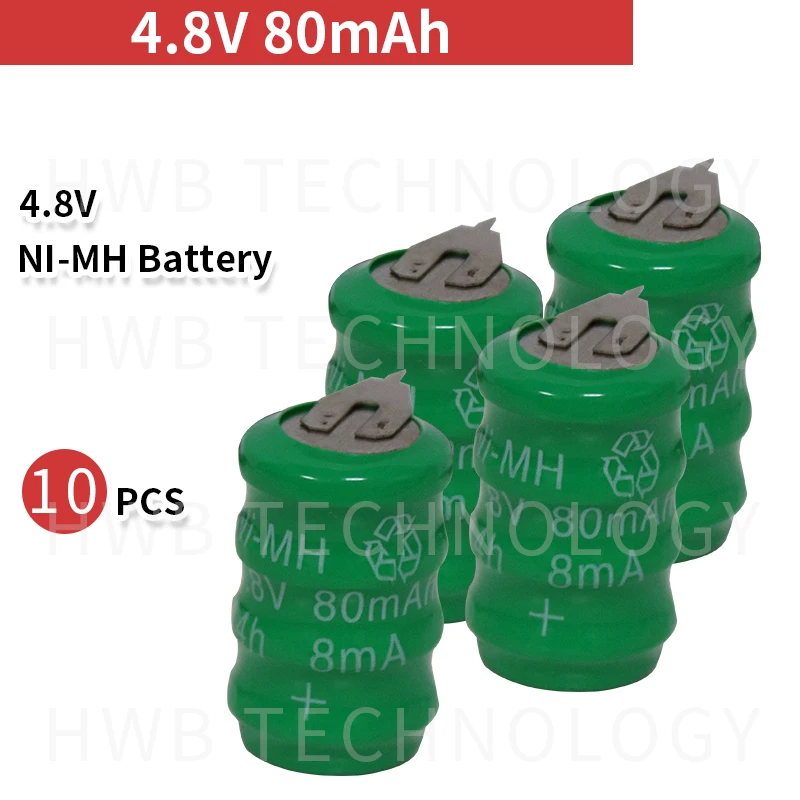 10 шт./лот Оригинальный Новый KX 4 8 V 80mAh Ni MH Аккумуляторный аккумулятор с кнопками