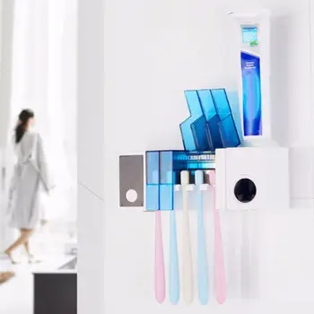

Ultraviolet Radiation Family Toothbrush Sanitizer Holder Toothpaste Dispenser Simple touch screen button, more convenient to use