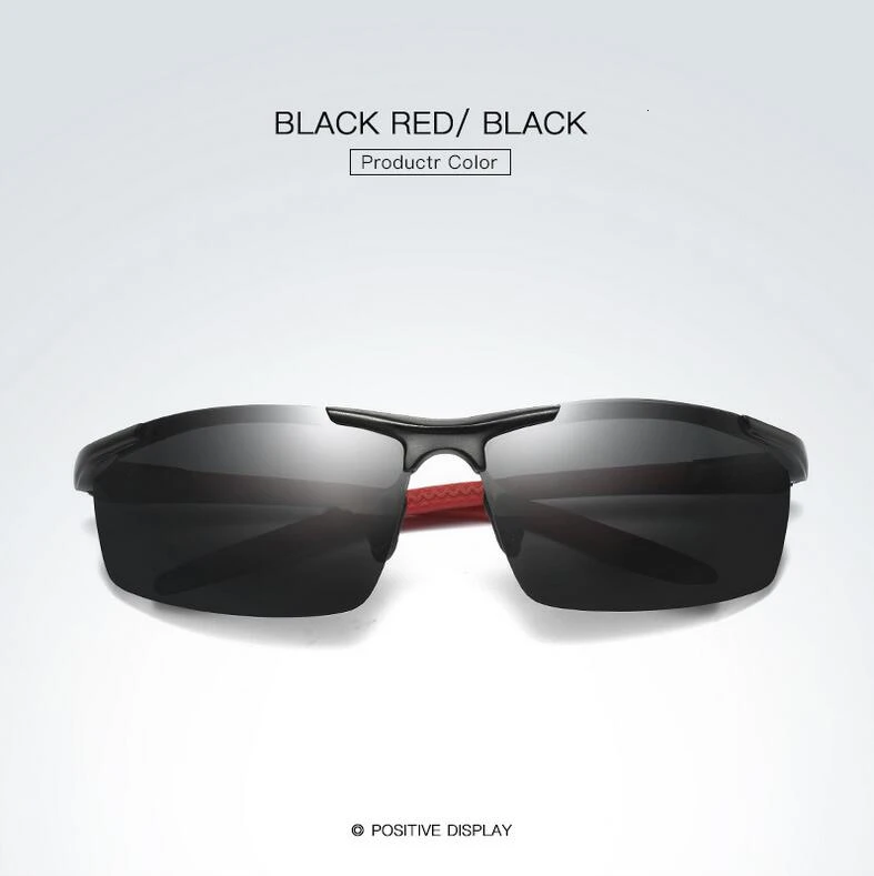 Акула парус фотохромные солнцезащитные очки мужские Поляризованные хамелеоны очки мужские Меняющие цвет солнцезащитные очки HD День ночного видения очки - Цвет линз: 1.BLACK  RED  BLACK