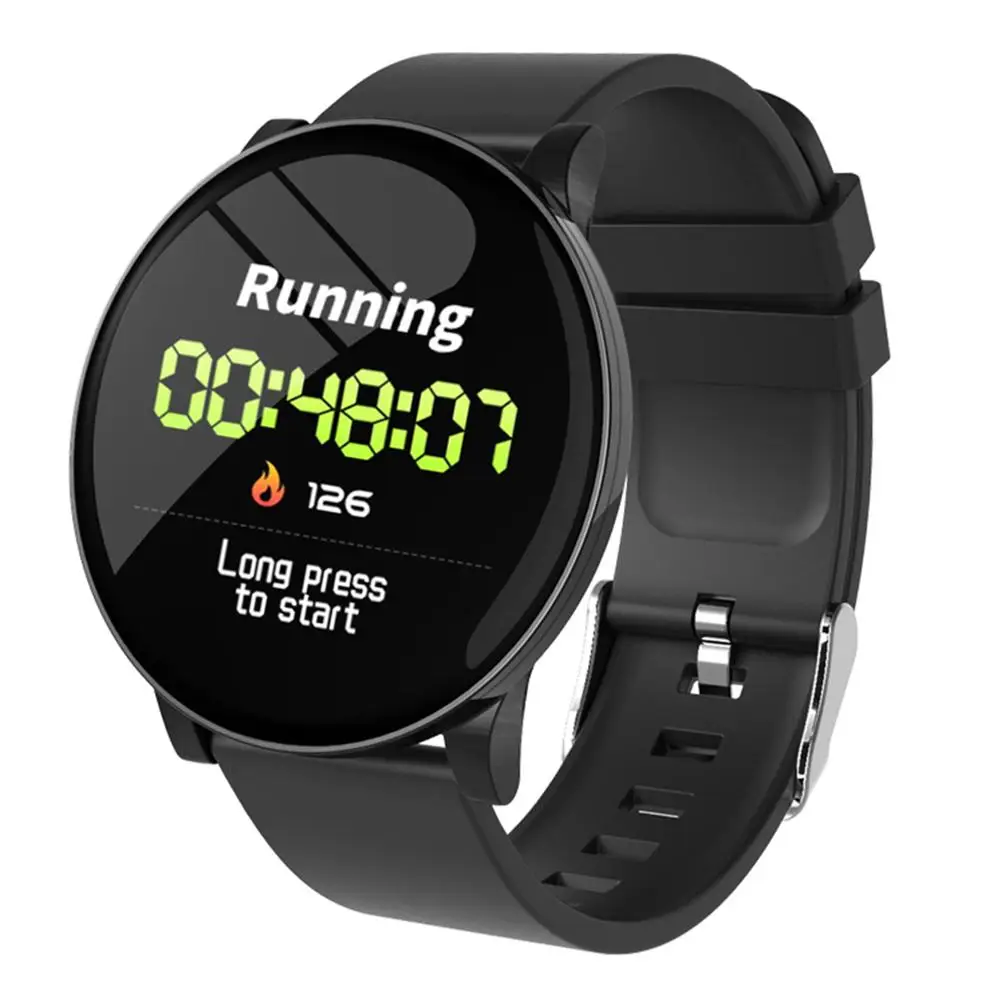 1,3 дюймовый ЖК-дисплей Bluetooth Смарт-часы фитнес напоминание о звонках IP67 водонепроницаемые спортивные умные часы браслет пульсометр - Цвет: Black