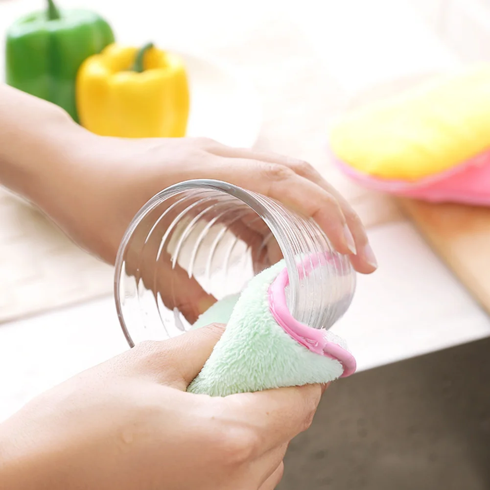 2PCS Sponge Cleaning Two-sided Dish Towel Descaling Pan Bowl Kitchen Greasy Multifunction Washing Scrub