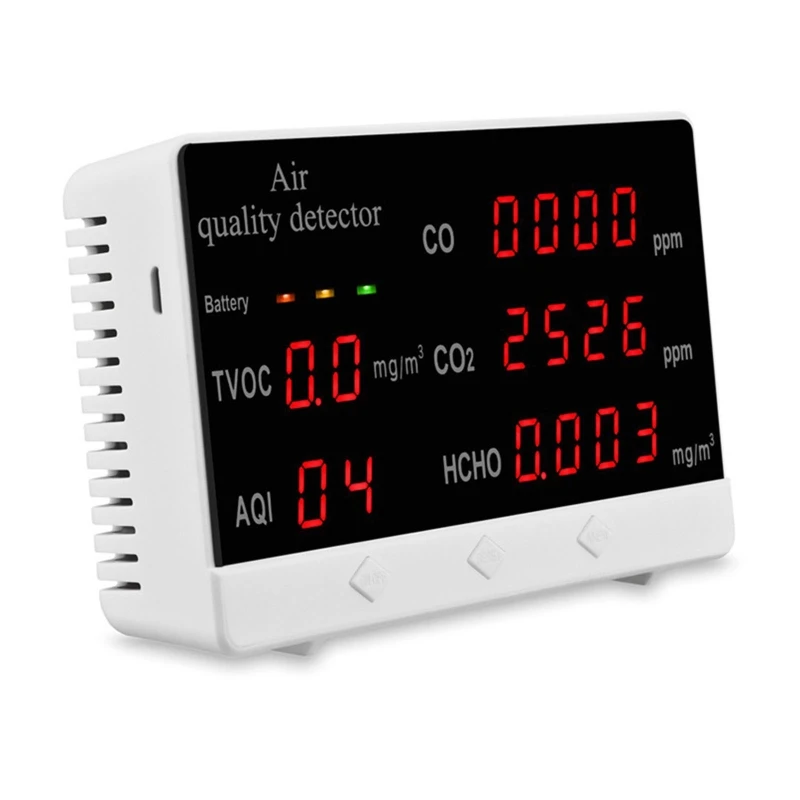 

Air Quality Detector Formaldehyde TVOC AQI CO Real Time Data Accurate Monitor