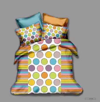 

Cartoon Circle Stripes Bedding Set Bedroom Decor Bedding Set 100% Microfibe 1PC Duvet Cover with Pillowcases No Comforter