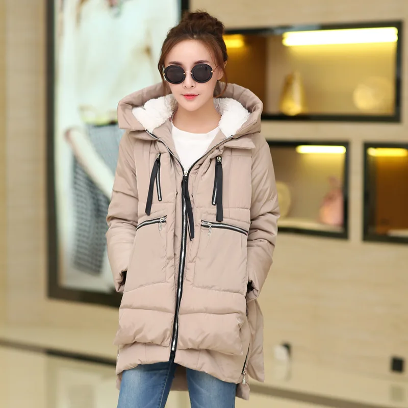 

Winter 2019 New Style down Feather Cotton-padded Clothes Women's Korean-style Fashion Large Size Coat Fat Mm Army Workwear Cotto