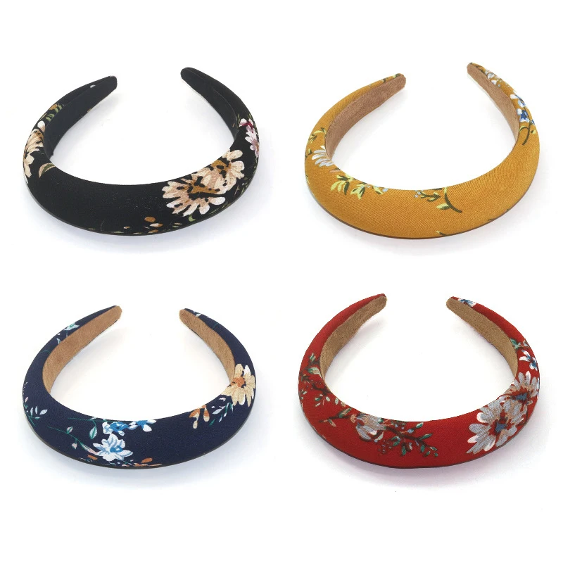 QCOOLJLY Vintage Printed Leopard Print Thin Sponge Hair Band Hairbands Bezel Women Padded Hoop Accessories | Украшения и