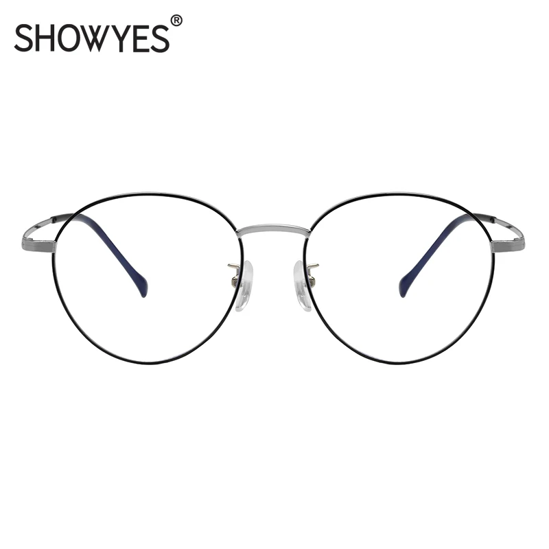 SHOWYES, негабаритный, анти-синий светильник, очки для женщин, декоративные, простые очки, Овальные, металлические, большой светильник, рамка для веса, синяя Блокировка 017