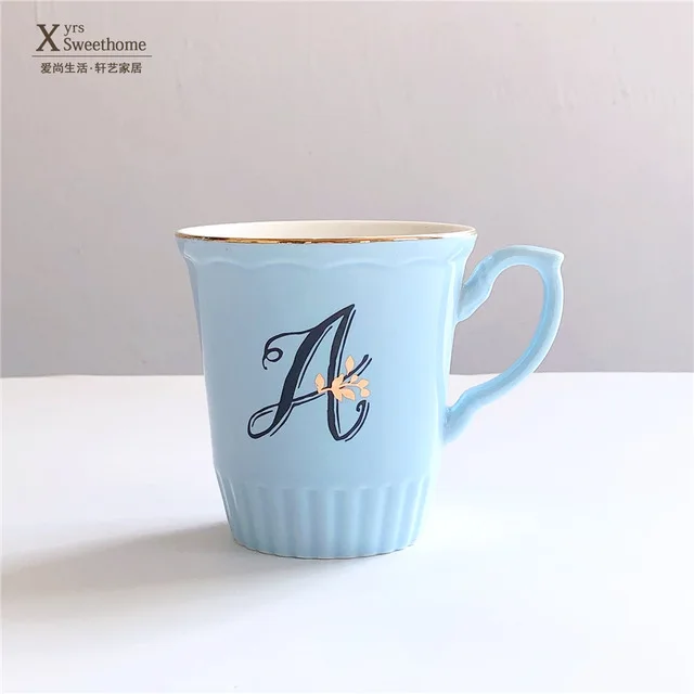 03 style Изысканный индивидуальный Алфавит керамическая кружка для кофе экспорт японская чайная чашка отправить подруг свадебный подарок - Цвет: 03 style