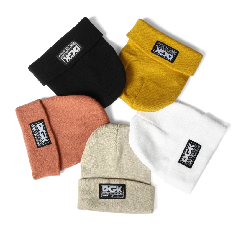 New Warm Knitted Beanie Boy Girl Autumn Winter Lady Casual Embroidered Cap Hat For Women Men_voghion.com