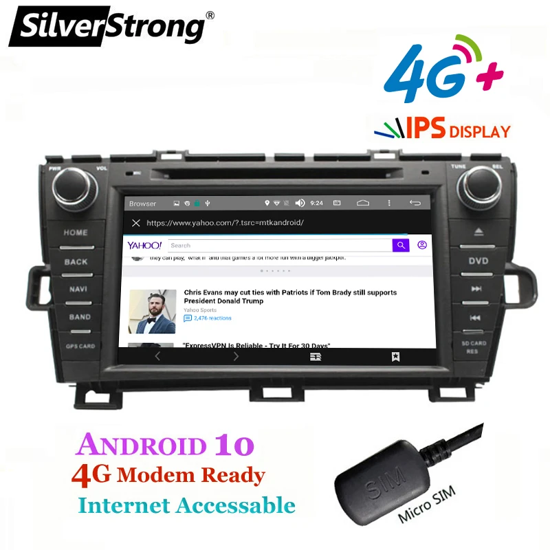 SilverStrong 8 дюймовый Android 10 0 автомобильный DVD плеер для Toyota Prius левая и правая рука 4G