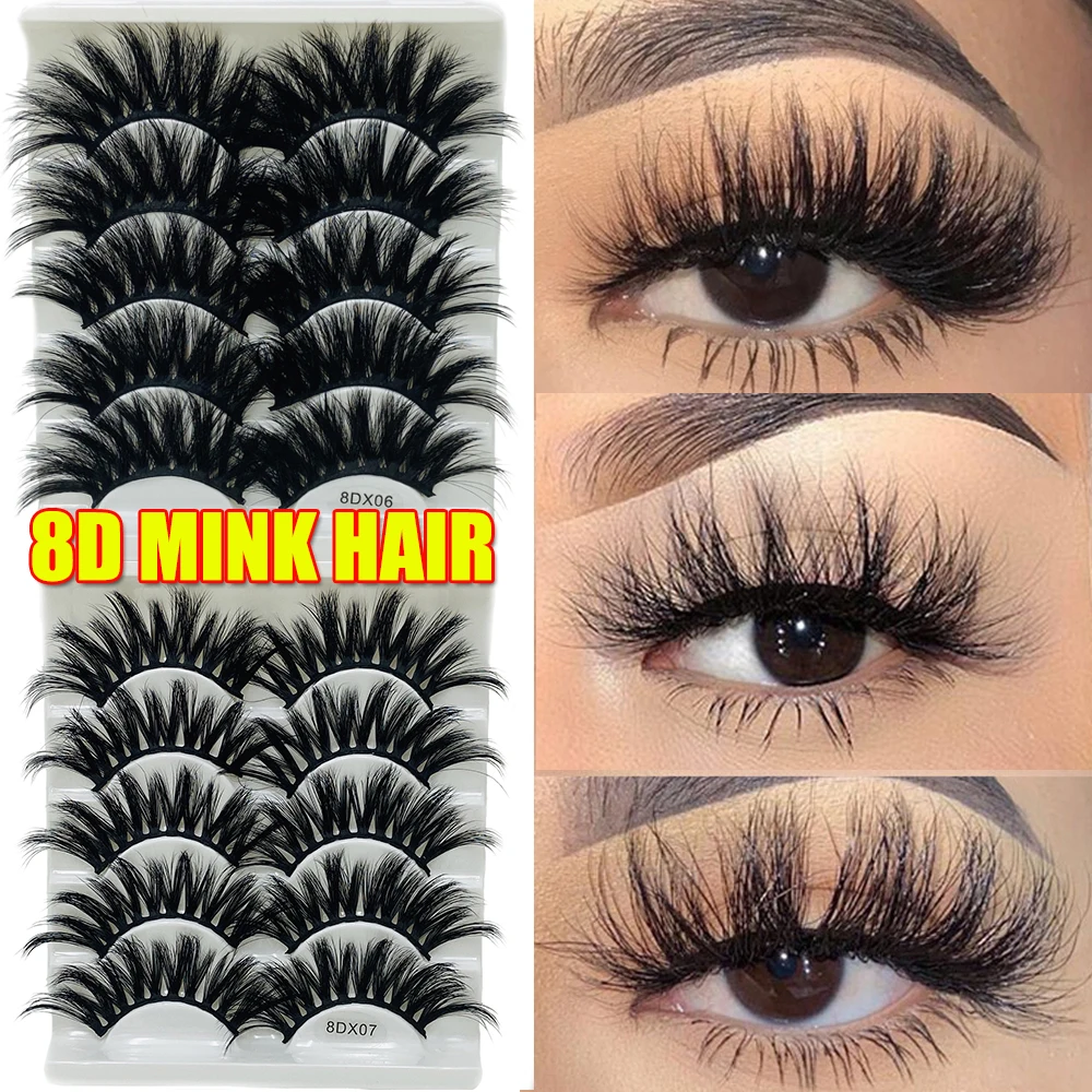 5Pairs 8D Faux Mink Hair False Eyelashes Natural/Thick Long Eye Lashes Faux Cils Maquillaje Wispy Makeup Beauty Extension Tools