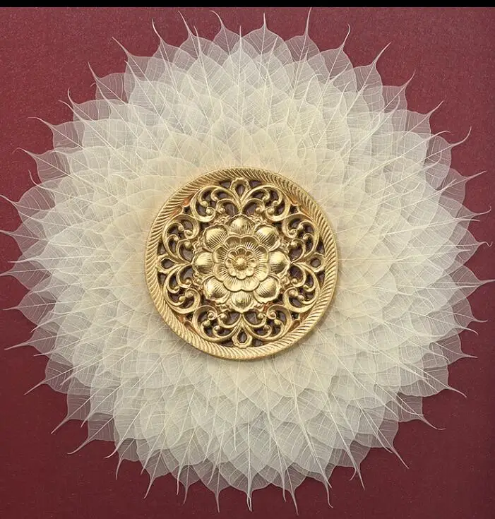 Современная Деревянная Bodhi Leaf декоративная роспись стены подвески для самодеятельного творчества украшения дома гостиной диван фон