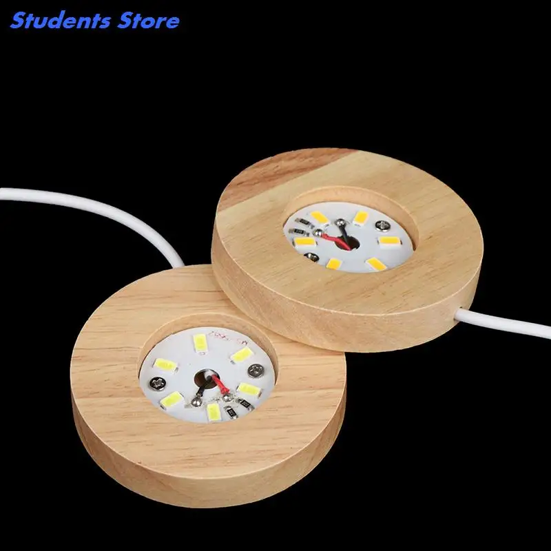New Wood Light Base Rechargeable Remote Control Wooden LED Light Rotating Display Stand Lamp Holder Lamp Base Art Ornament New
