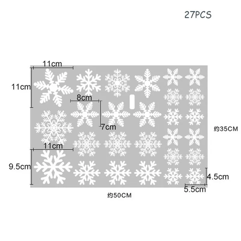 Рождественские снежинки украшения окна полые Снежинка из бумаги Гирлянда Висячие рождественские украшения год Noel Декор - Цвет: 1set window stickers