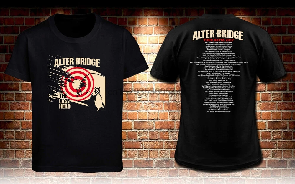 Alter Bridge The Last Hero Tour Dates 17 Black T Shirts Mens S To 3xl T Shirts Aliexpress