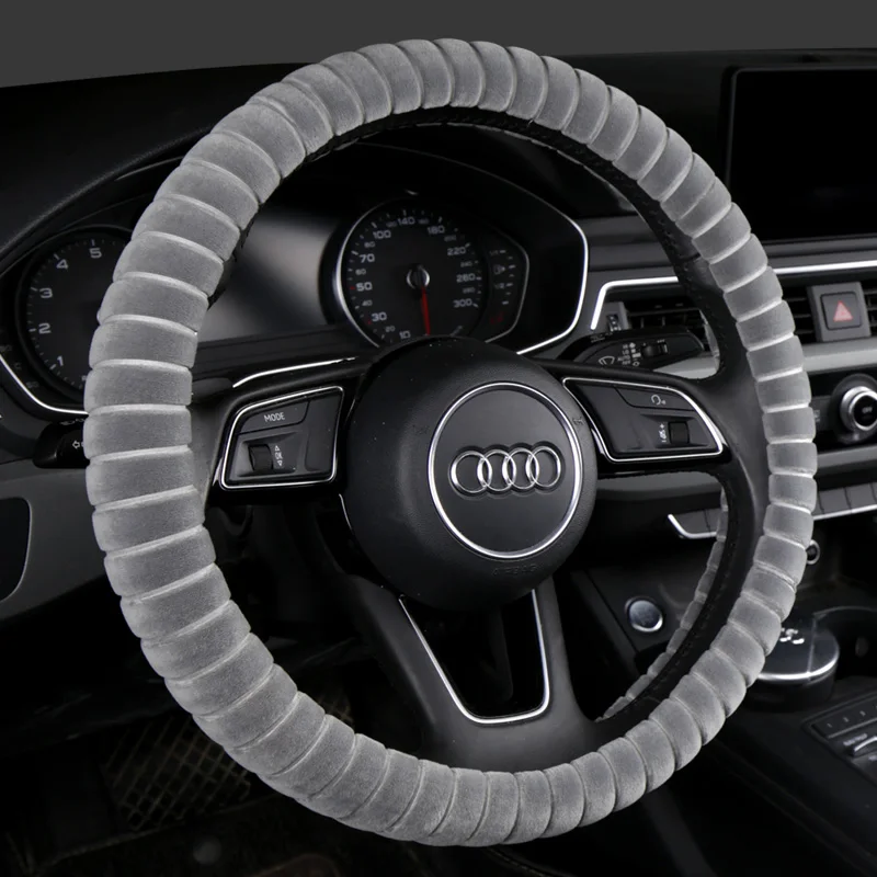 

Winter Super Soft Plush Car Steering Wheel Cover Universal Warm Faux Fur Auto Handlebar on the Steering-Wheel 37/38cm 2020 New