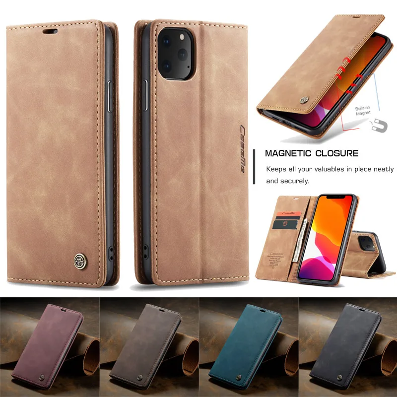CaseMe дизайнерский винтажный кожаный чехол для телефона для iPhone 11 Pro Max, кошелек, откидная подставка, чехол для карт, для iPhone 6, 6 S, 7, 8 Plus, X, XR, XS Max