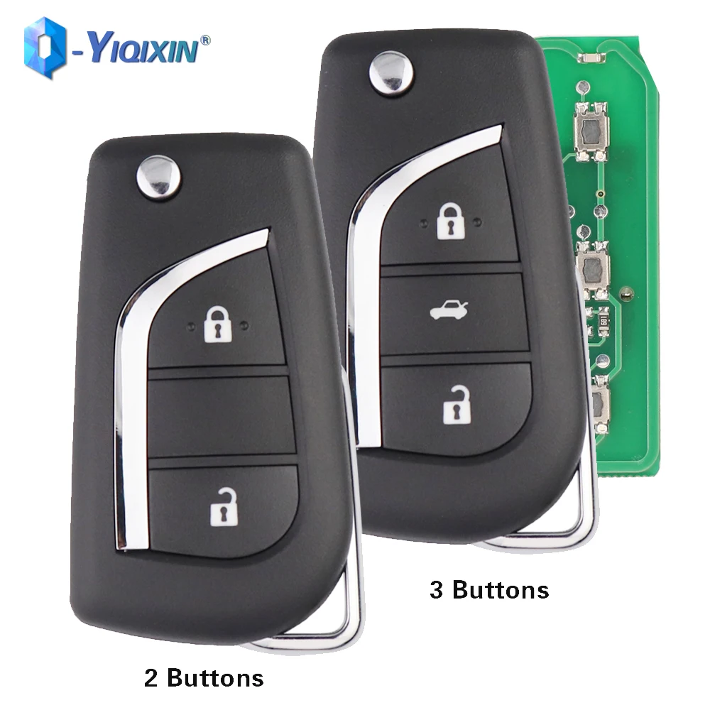 YIQIXIN 4D68 Chip 315Mhz Flip Smart Key For Toyota Camry Corolla Prado RAV4 Vios Hilux Yaris 2/3 Buttons Car Remote TOY43 Blade yiqixin ews no chip 3 buttons 315 433mhz car remote key for bmw z3 e31 e32 e34 e36 e38 e39 e46 z3i hu58 hu92 blade smart fob