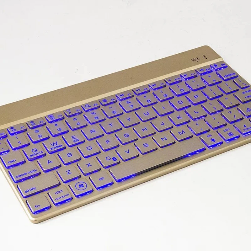 JellyComb, алюминиевый сплав, беспроводная Bluetooth 3,0 клавиатура, цветная, ультра тонкая, 7 цветов, светодиодный, с подсветкой, беспроводная клавиатура