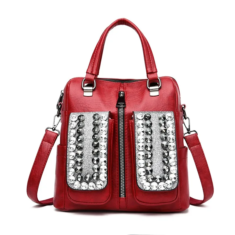 

Fashion Leather Backpack Diamond Mochila Feminina Designer Backpacks Women High Quality Small Backpack Travel School Bags