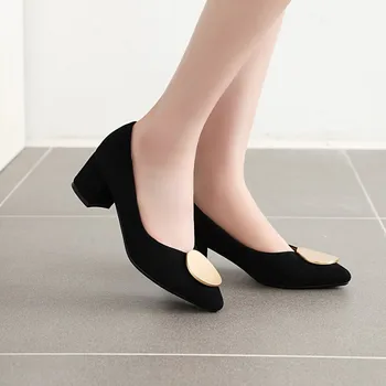 

2020 spring new light mouth fairy gentle single shoes spring and autumn square head middle heel shoes soft leather thick heel wo