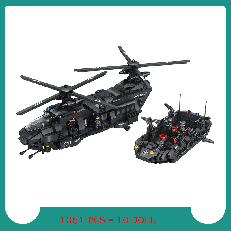 

2020 New Military Transport Helicopter Team Lepinings Blocks Model Medium transport plane Block Military Bricks For kid Toys