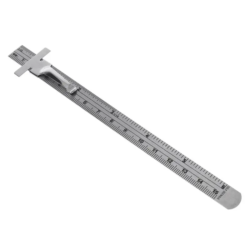 

0-150mm/6" Stainless Steel Metric Ruler Sliding Precision Measuring Height Depth Ruler Gauge