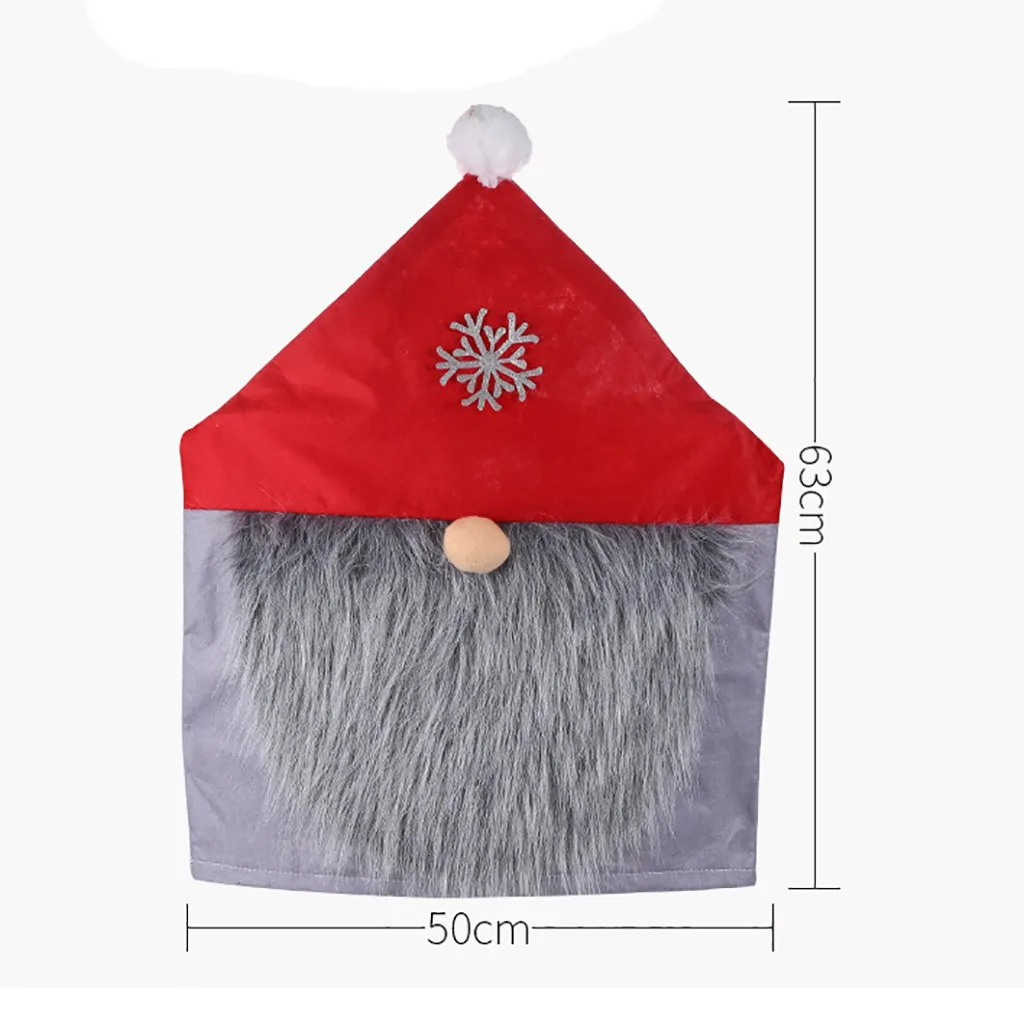 Рождественское украшение Санта Клаус, тканевая задняя крышка для стула, красная шляпа для дома, вечерние, праздничные, рождественские Чехлы для стула, декор для обеденного стола