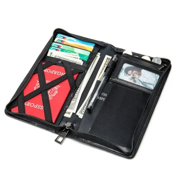 

Genuine Leather Wallet Men Passport Holder Card hoder Coin Purse Magic Walet PORTFOLIO MAN Portomonee Mini Vallet Passport Cover