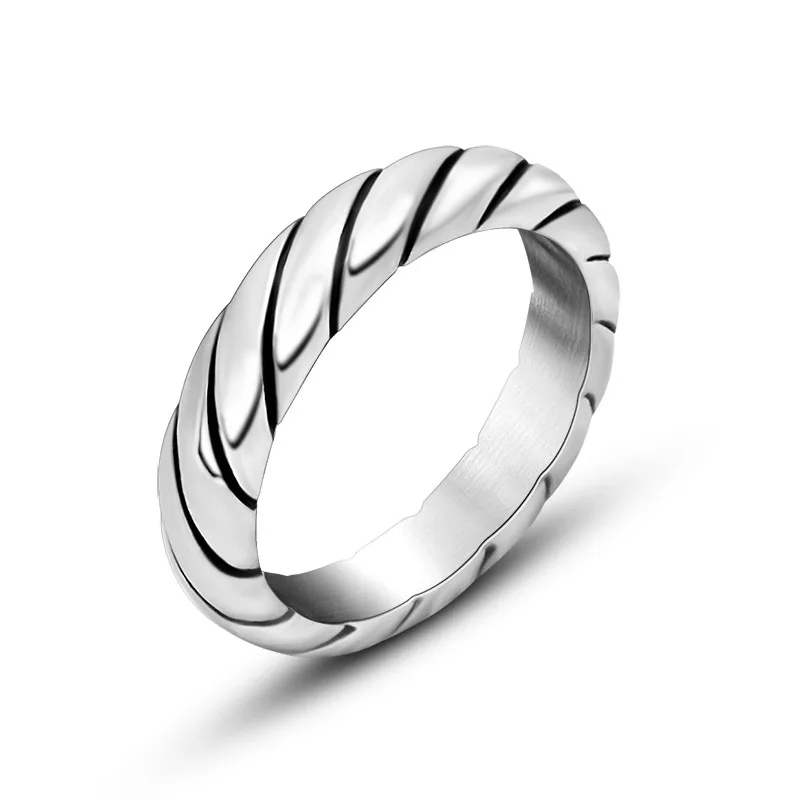 Aroutty Vingate Punk Women Rings Twist Stainless Steel Ctue Women Ring For Men Cool Jewelry Muslimexayesc.