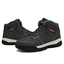 Men Outdoor Boots 2019 Winter Leather Warm Snow Boots Men Hiking Boots Work Shoes Men Footwear Fashion Rubber Ankle Shoes 39-46 Men Outdoor Boots 2019 Winter Leather Warm Snow Boots Men Hiking Boots Work Shoes Men Footwear Fashion Rubber Ankle Shoes 39-46