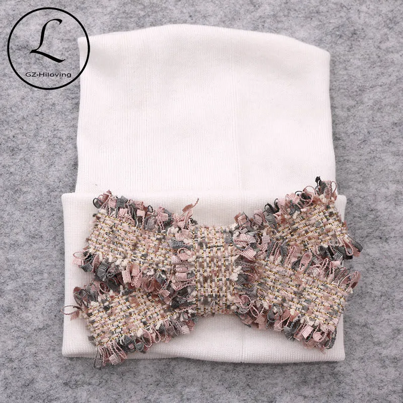 Детская мягкая хлопковая Шапка бини с бантом для новорожденных|Шапки и кепки| |