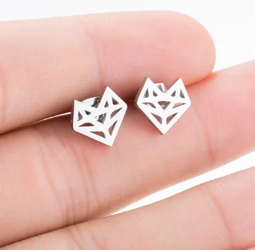 Starose 2pcs18G завод Лотос Луна Животное Собака уха ювелирные изделия серьги-гвоздики Спираль пирсинг для пупка пирсинга хрящей пирсинг серьги - Окраска металла: Woven Heart
