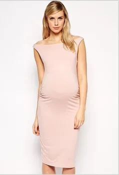

590682 Europe And America Maternity Clothes Summer New Style Sexy V-neck Pregnant Women Full Body Dress