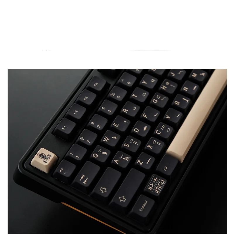 Chaves Gmk Faraó Tema Keycaps Preto Amarelo Pbt Cinco Lados Sublimação Keycap Xda Perfil para mx Interruptor Teclado Mecânico 140 - Imagem 4