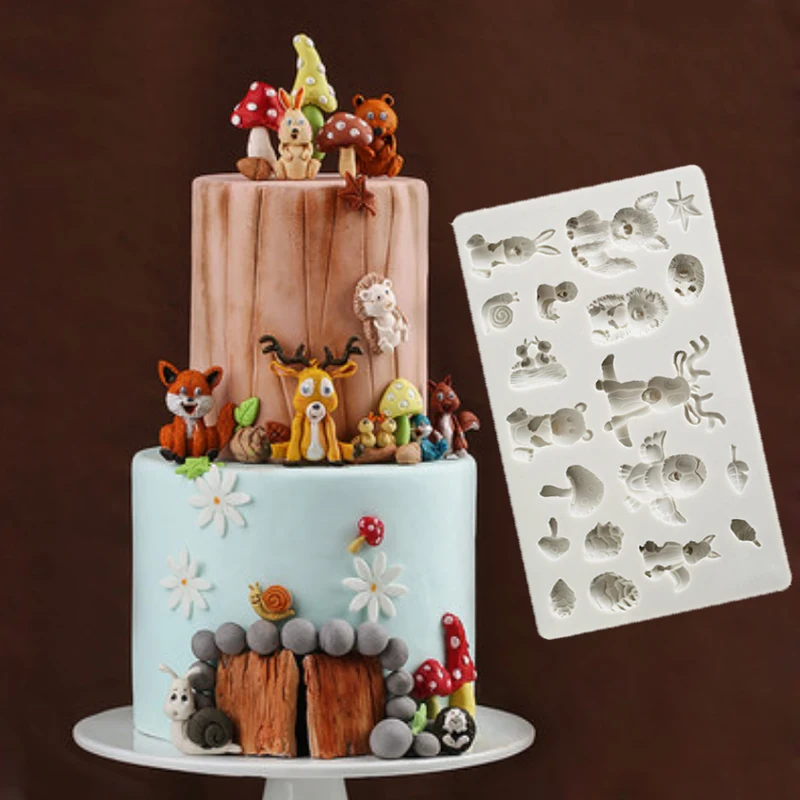 

Woodland Animals Mould Fondant Cake Decorating Tools Silicone Molds Sugarcrafts Chocolate Baking Tools for Cakes Gumpaste Fimo