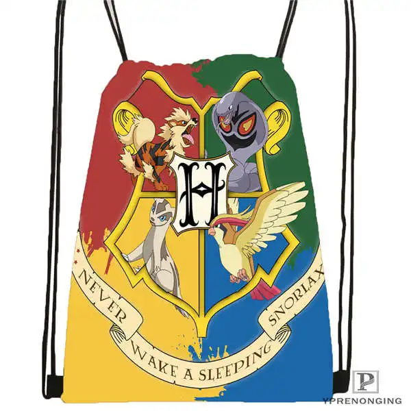 Custom hufflepuff-@ 04-походная сумка на шнурке милый рюкзак для детей(черная спинка) 31x40 см#180611-03-127