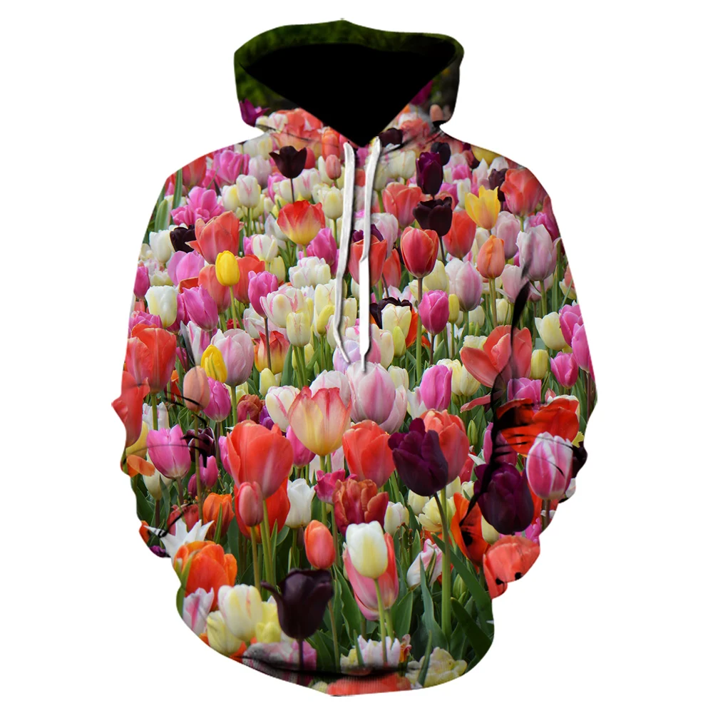 Groene bladeren 3d Prined man hoodie haruku onkruid hoodies Casual mode Sweashir Rozenbloem Pullover Grappige stijl_voghion.com