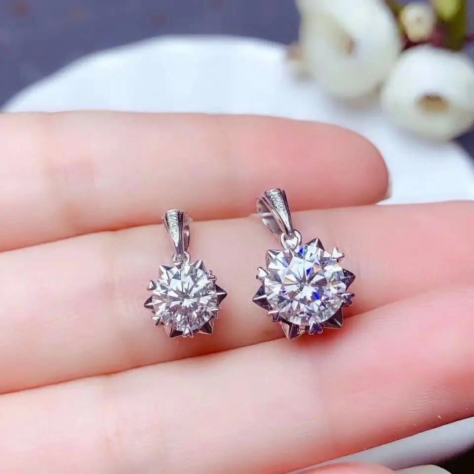 Shilovem 18k Белое Золото Moissanite бриллиантовые Подвески женские классические