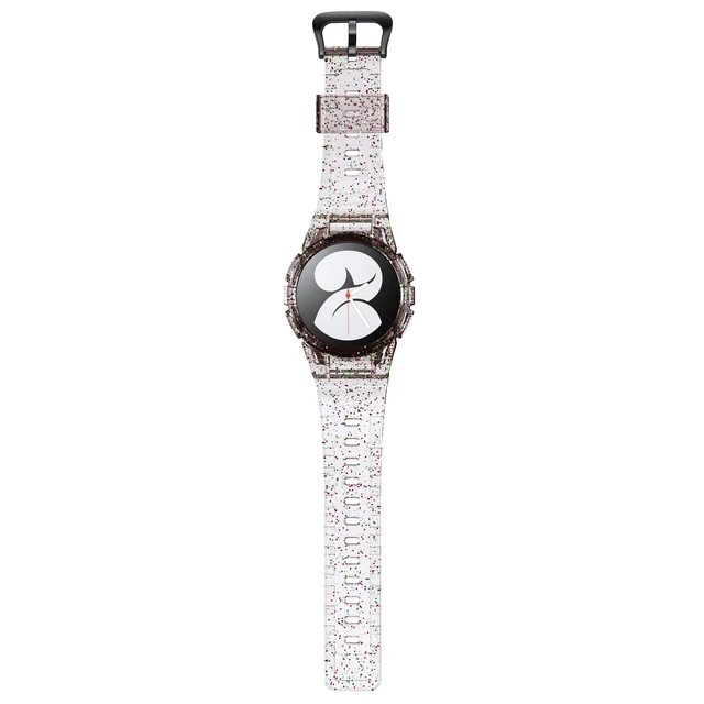 ANBEST Transparent Band+Case for Samsung Galaxy Watch 4 Newest Soft Clear Sport Strap 40mm for Galaxy Watch 4 Bracelet Watchband Glitter