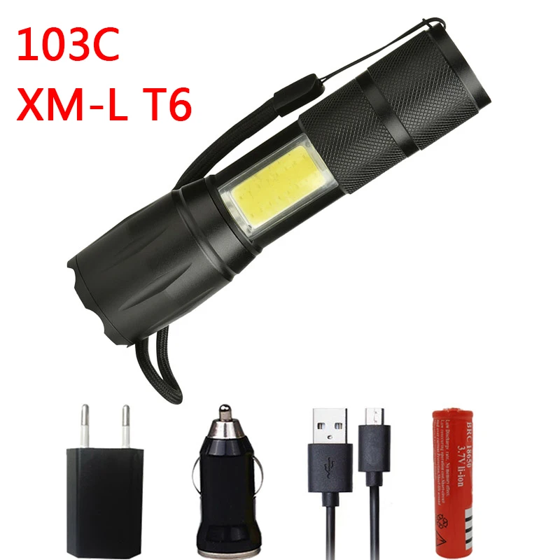 Option C FX-DZ50103C светодиодный фонарик XHP70.2 и XM-L-T6 COB 4 режима 5000лм фонарик Micro USB порт масштабируемый фонарь для кемпинга - Испускаемый цвет: Option C