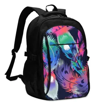 

Bags School Bags For Boy Girl TeenagerColorful Bird Feathers USB Charge Computer Laptop Back Pack