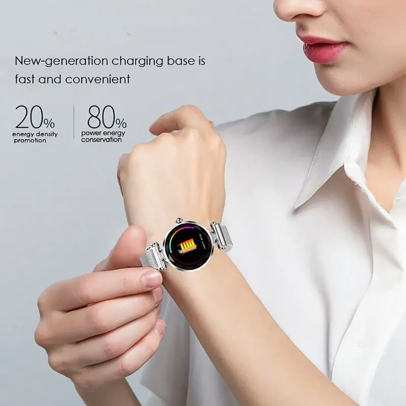 New H1 Female Color Screen Smart Bracelet Heart Rate Blood Pressure Monitoring Physiological Reminder Multi-mode Sports Bracelet