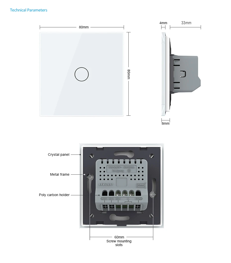 2 vias painel de vidro led escurecimento