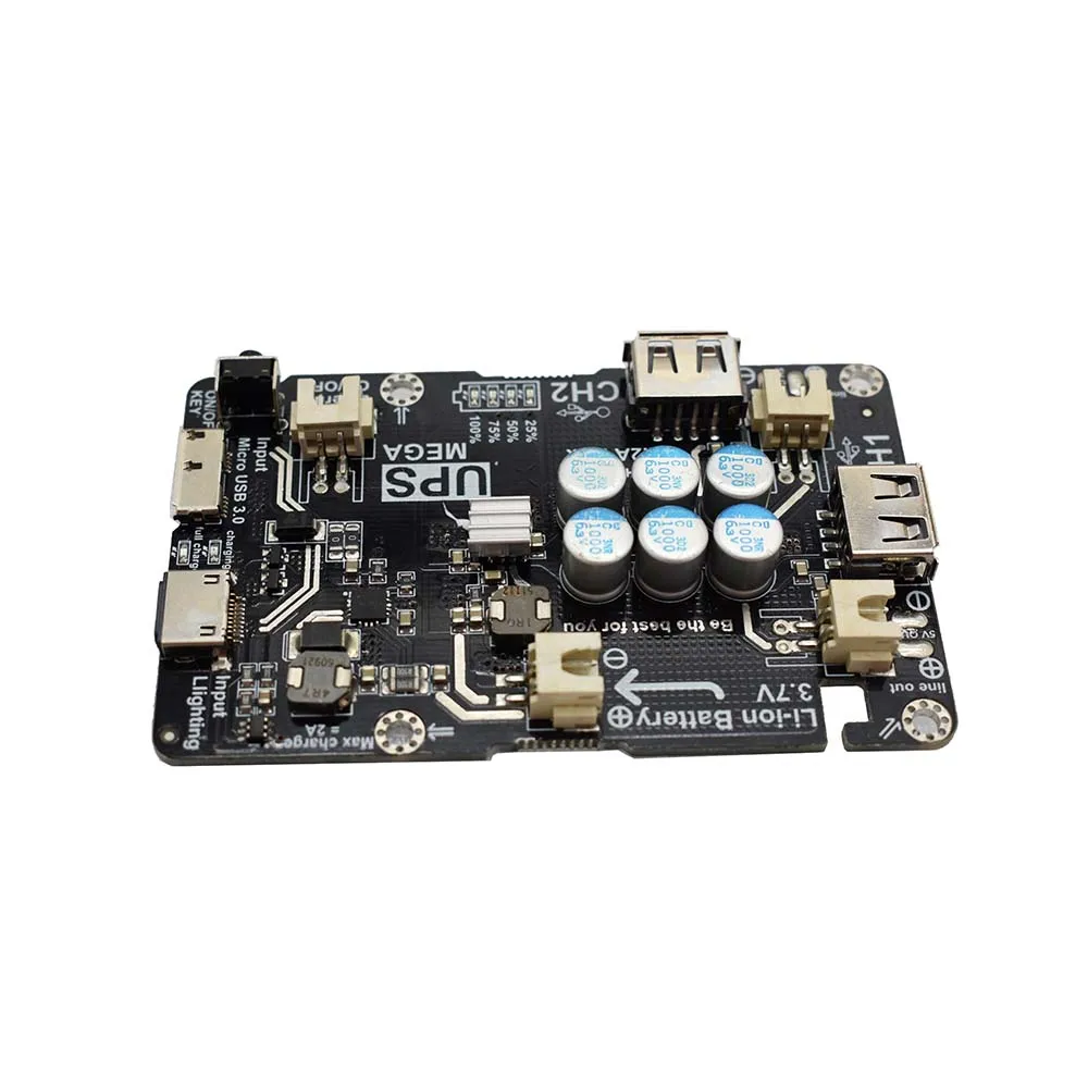 2*18650 Raspberry Pi Мобильная мощность без аккумулятора для Raspberry Pi 3B+ 3B 2B поддержка iPhone USB3.0 Android G11-008