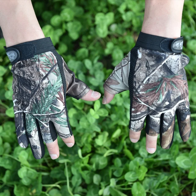 Мужские рыболовные перчатки, Нескользящие защитные перчатки для рыбалки на открытом воздухе с тремя пальцами 3