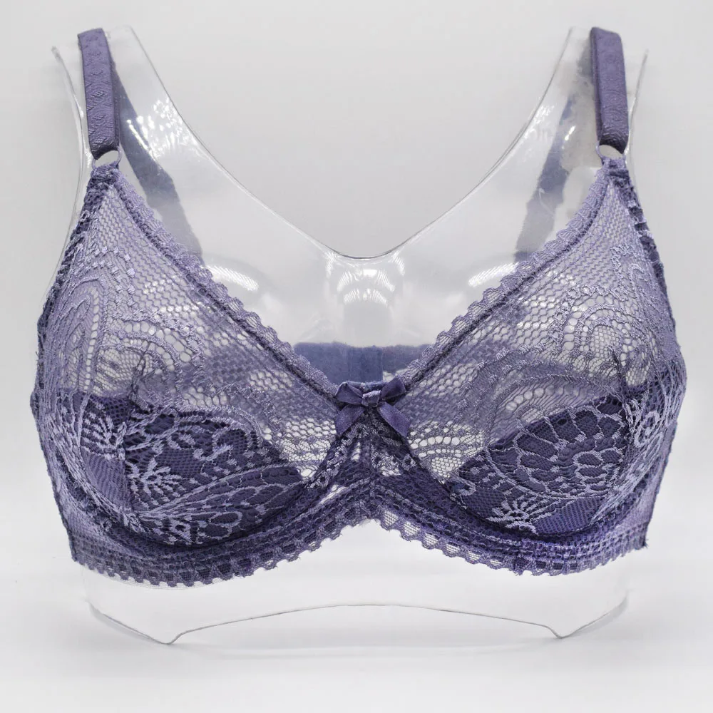 Plus Size Bras For Women Lace Bralette Light Padded Underwired Sexy Brassiere Push Up Lingerie Underwear