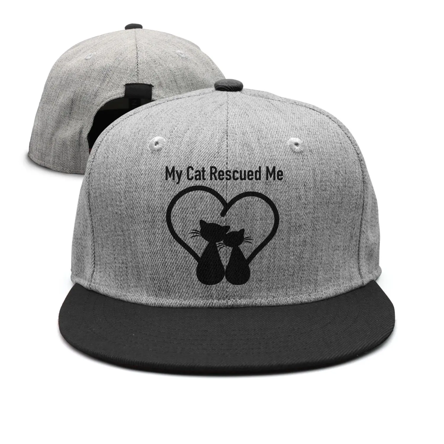 

SJSNBZ My Cat Rescued Me Printed Unisex Adult Womens Baseball Hats