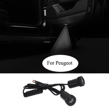 

2pcs LED Logo For Peugeot 206 207 106 107 307 308 408 3008 4008 5008 Peugeot Car Door Light Car Brand Logo Lamp Atmosphere Lamp