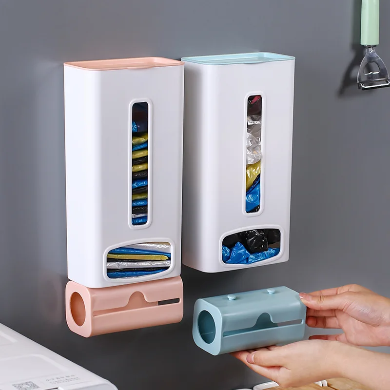 

Garbage Bag Storage Box Artifact Wall-mounted Extraction Creative Plastic Bag Portable Kitchen Storage Box Garbage Bag Storage